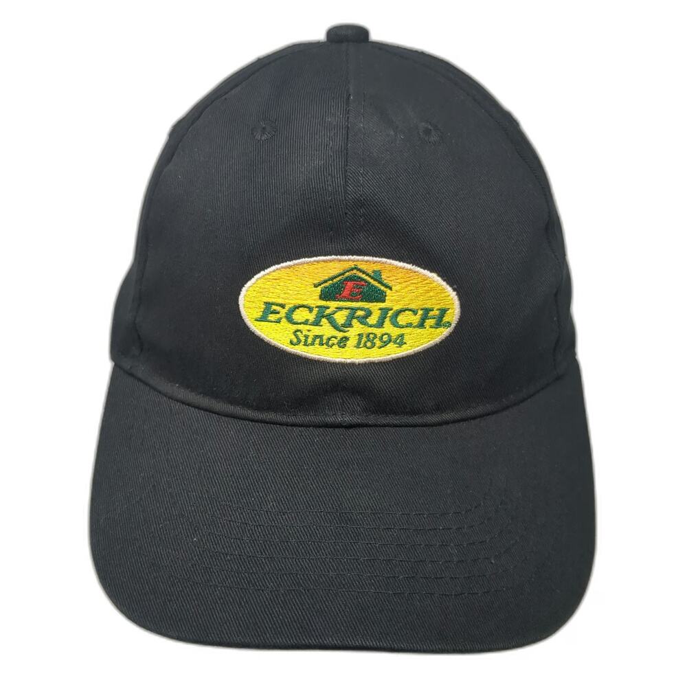 Eckrich Since 1894 Logo Baseball Cap Black One Size Strapback Embroidered Hat